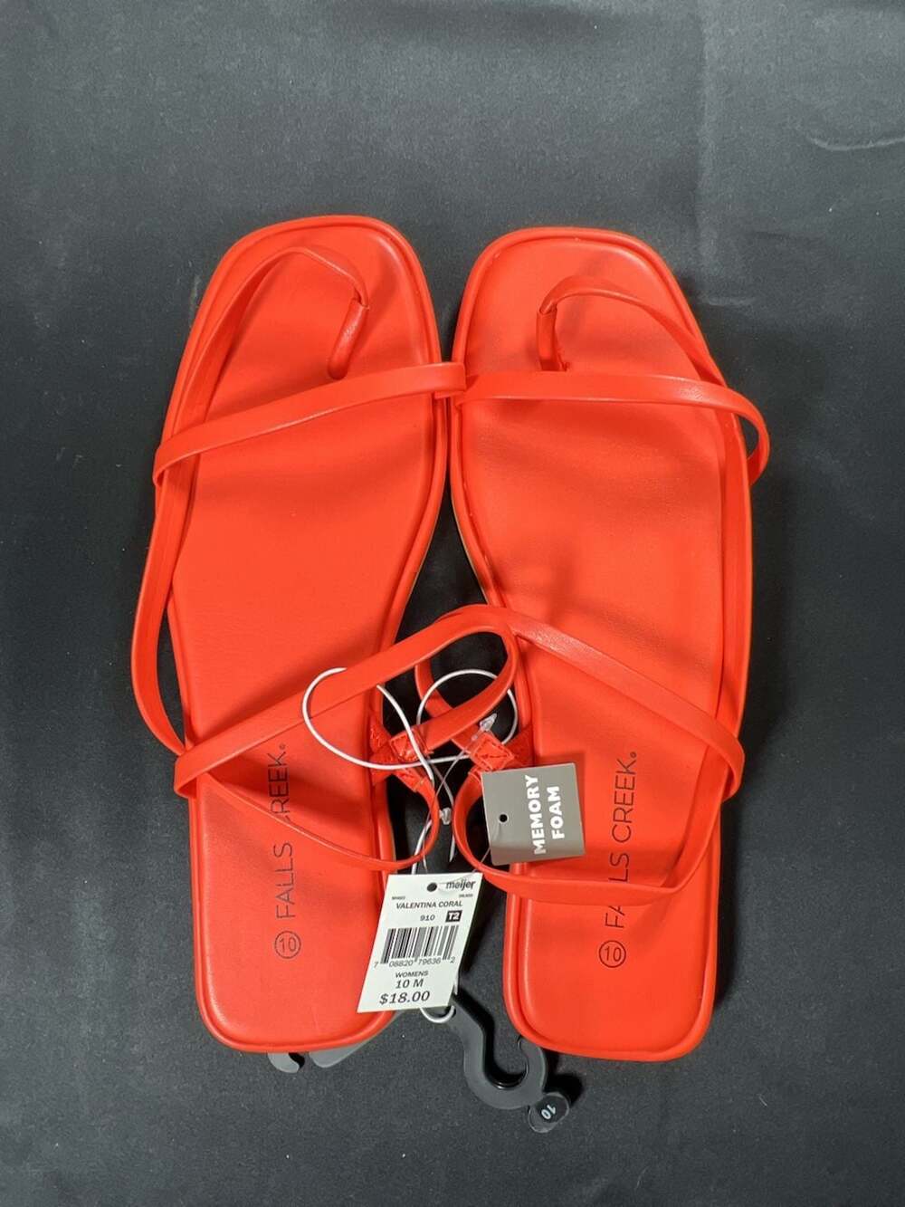 Falls Creek Women’s Valentina Coral Memory Foam Sandals Size 10M